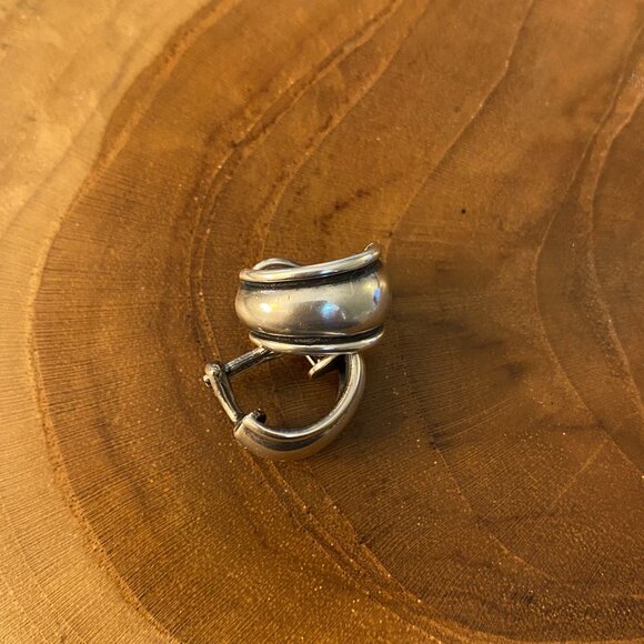 RETIRED James Avery Christina French Clip Earrings, Sterling Silver - Picture 1 of 4